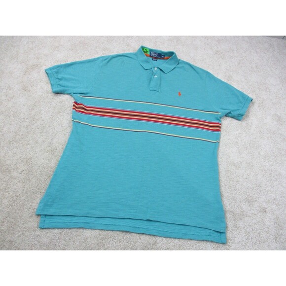 Ralph Lauren Polo Shirt Mens Extra Large XL Green Red Cotton Golf Golfer Preppy - Picture 2 of 11